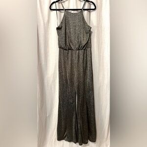 Glam Gold Shimmer Halter Jumpsuit Large